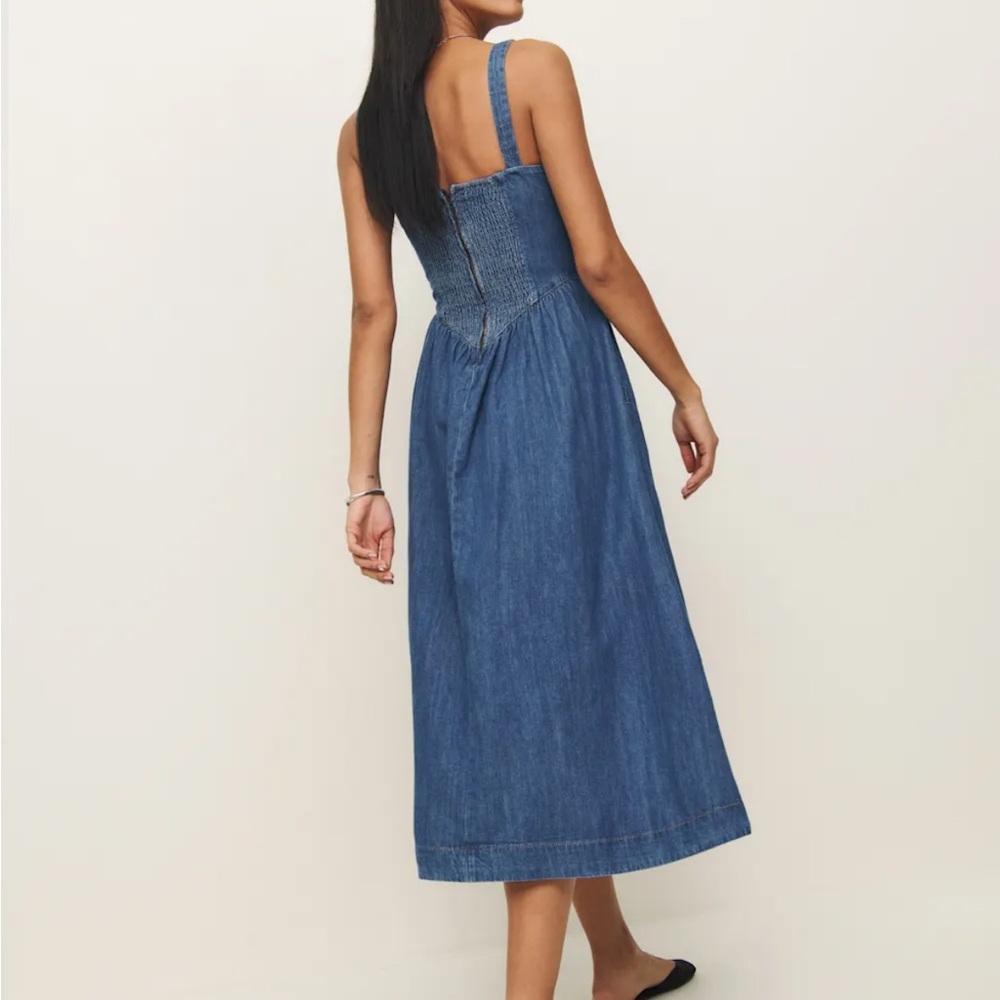 Reformation Denim Balia Midi Dress NWT - Picture 4 of 8